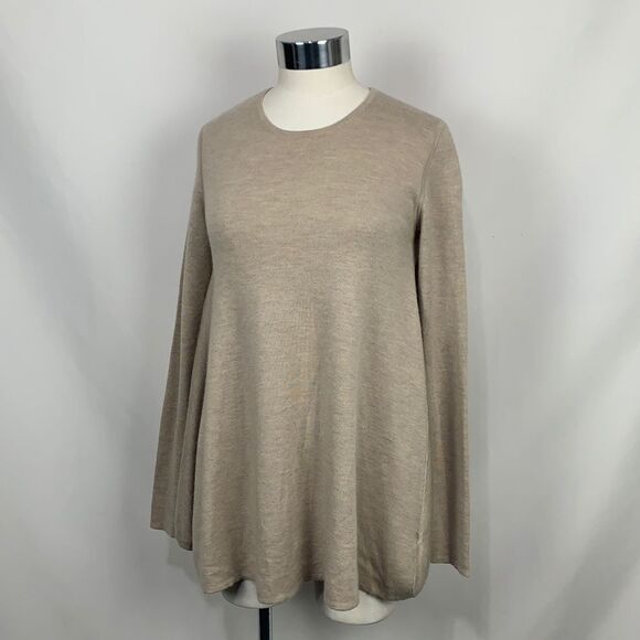Derek Lam tan silk and cashmere a-line tunic sweater - Picture 4 of 12